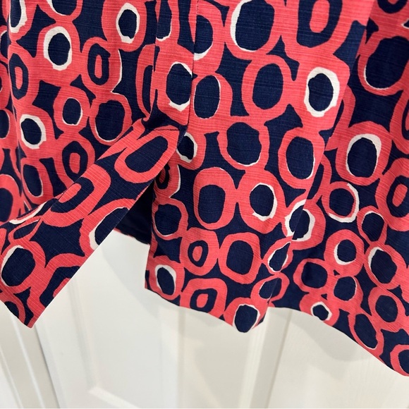 Boden Women Sheath Colorful Geometric Dress US 8R  Pink Blue Sleeveless Cotton - Picture 11 of 13